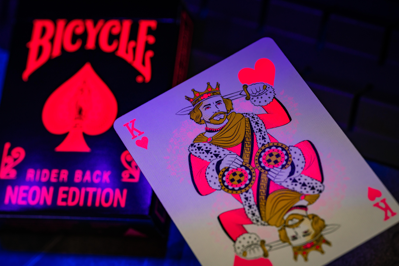 Bicycle Neon Rider Back Star-Fire Pink Deck Playing Cards- Card-Addiction.com- {{Product type}}