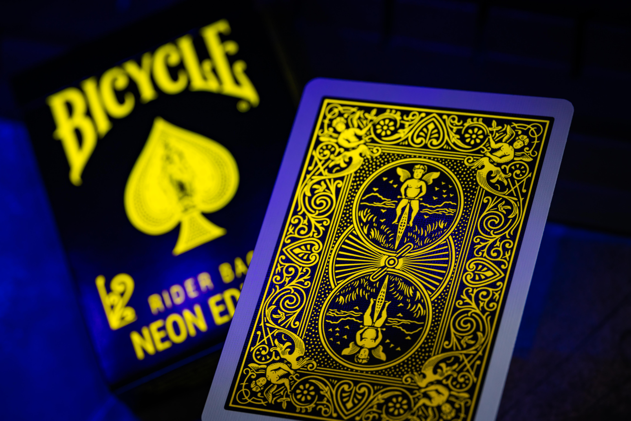 Bicycle Neon Rider Back Yellow-Starburst Deck Playing Cards- Card-Addiction.com- {{Product type}}