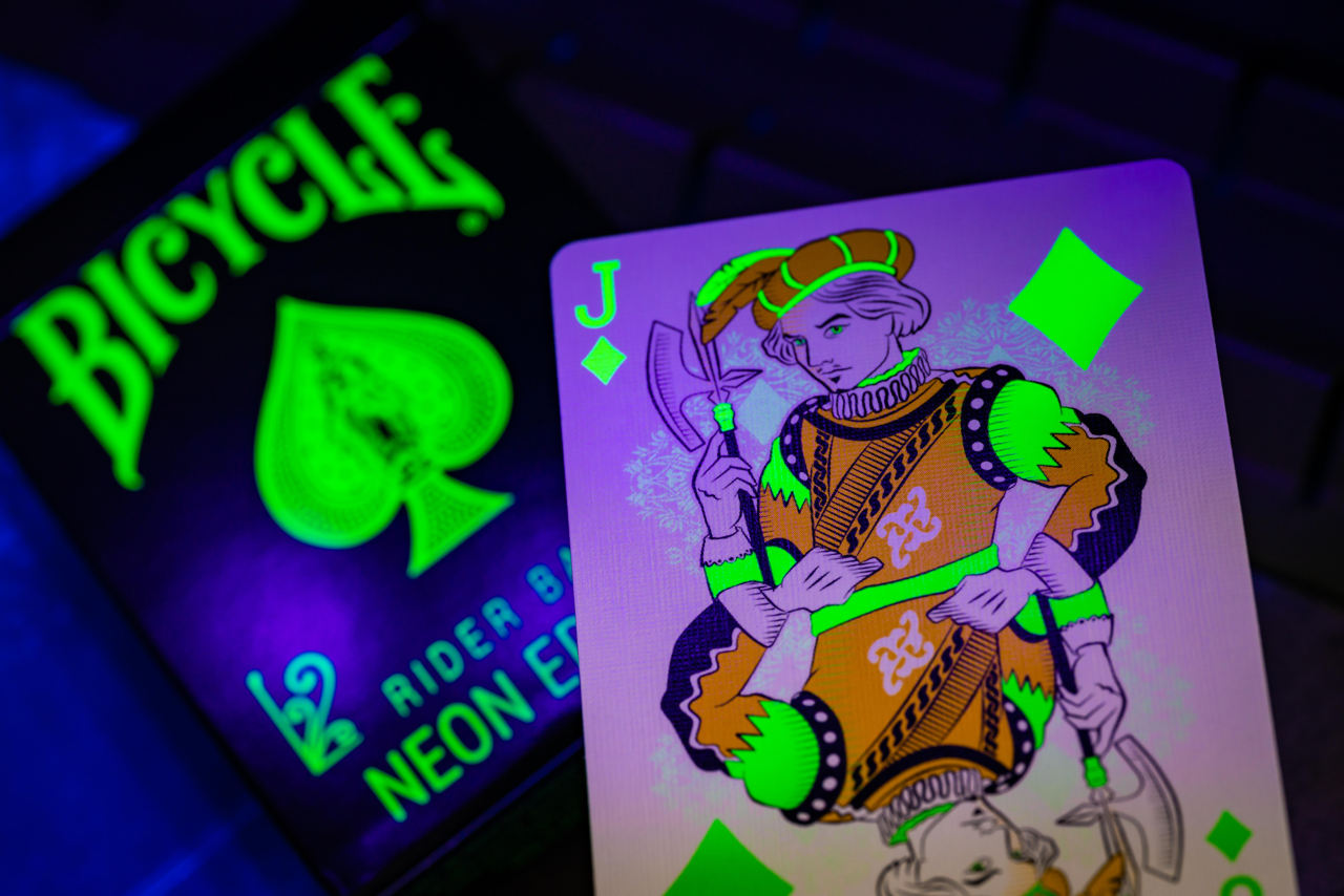 Bicycle Neon Rider Back Green-Glo Deck Playing Cards- Card-Addiction.com- {{Product type}}