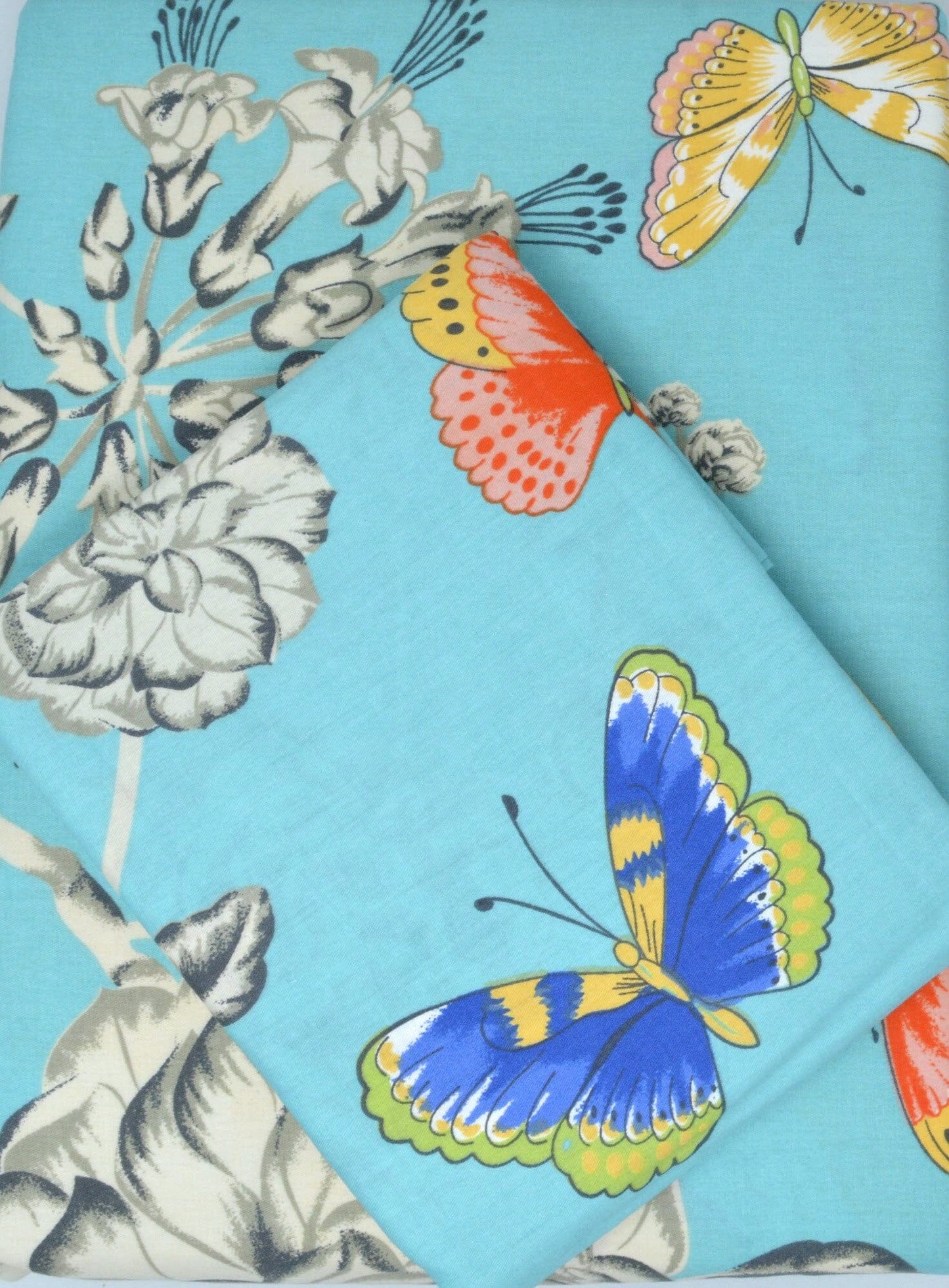 Tache Butterfly Wonderland Cotton Aqua Floral Duvet Cover (2142) - - Duvet Cover