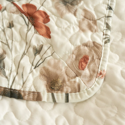DaDalogy Enchanted Meadow Bed in a bag Set - Victoria Garden Delicate Floral Symphony in Beige, Rose, and Soft Green, Luxuriously Soft Quilted Set- DaDalogy Bedding Collection- {{Product type}}