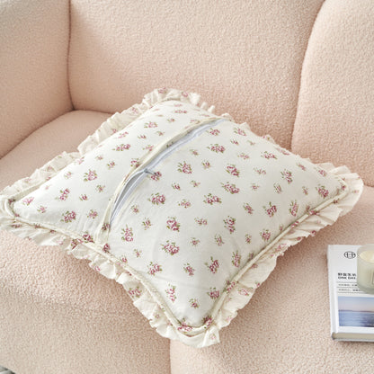 DaDalogy Blush Cottage Rose Pillow Covers – Set of 2, 18x18 Quilted Patchwork Floral Shabby Chic- DaDalogy Bedding Collection- {{Product type}}