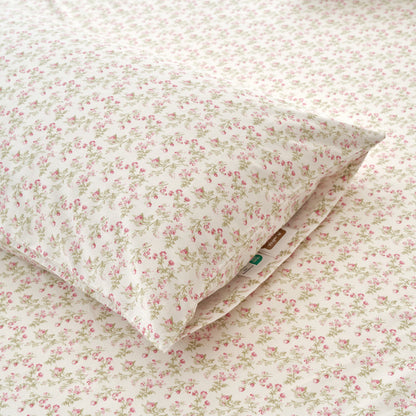 DaDa Bedding Collection Romantic Coquette Sheet Set - 100% Cotton [ Poplin Cotton ] Floral Fitted & Flat Sheets with Pillowcases - Deep Pocket Design - Soft, Breathable, Wrinkle-Resistant- DaDalogy Bedding Collection- {{Product type}}