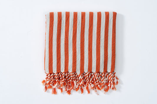 Girit Burgundy Cotton Linen Towel - - Towels