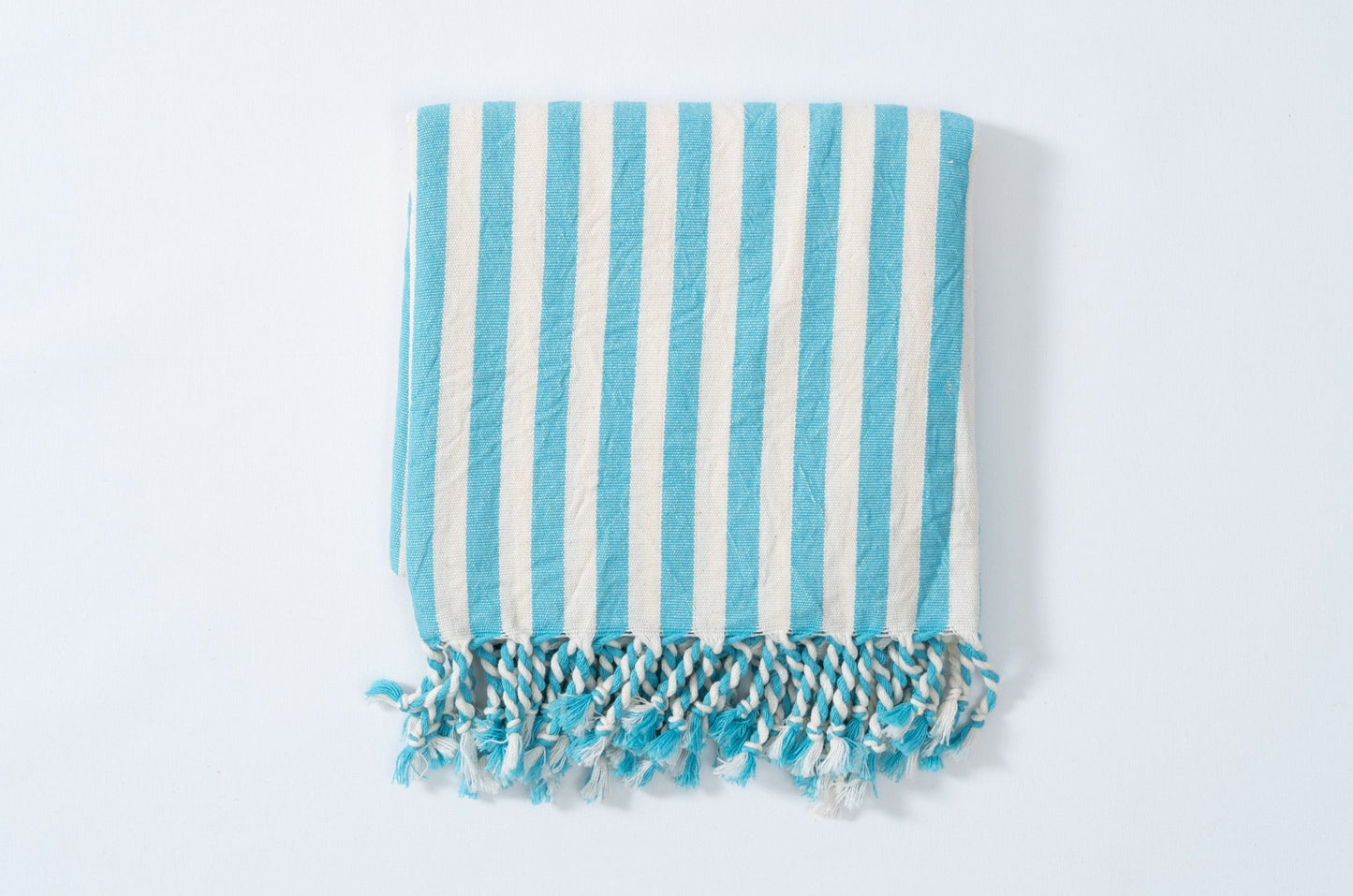 Girit Turquoise Cotton Linen Towel - - Towels