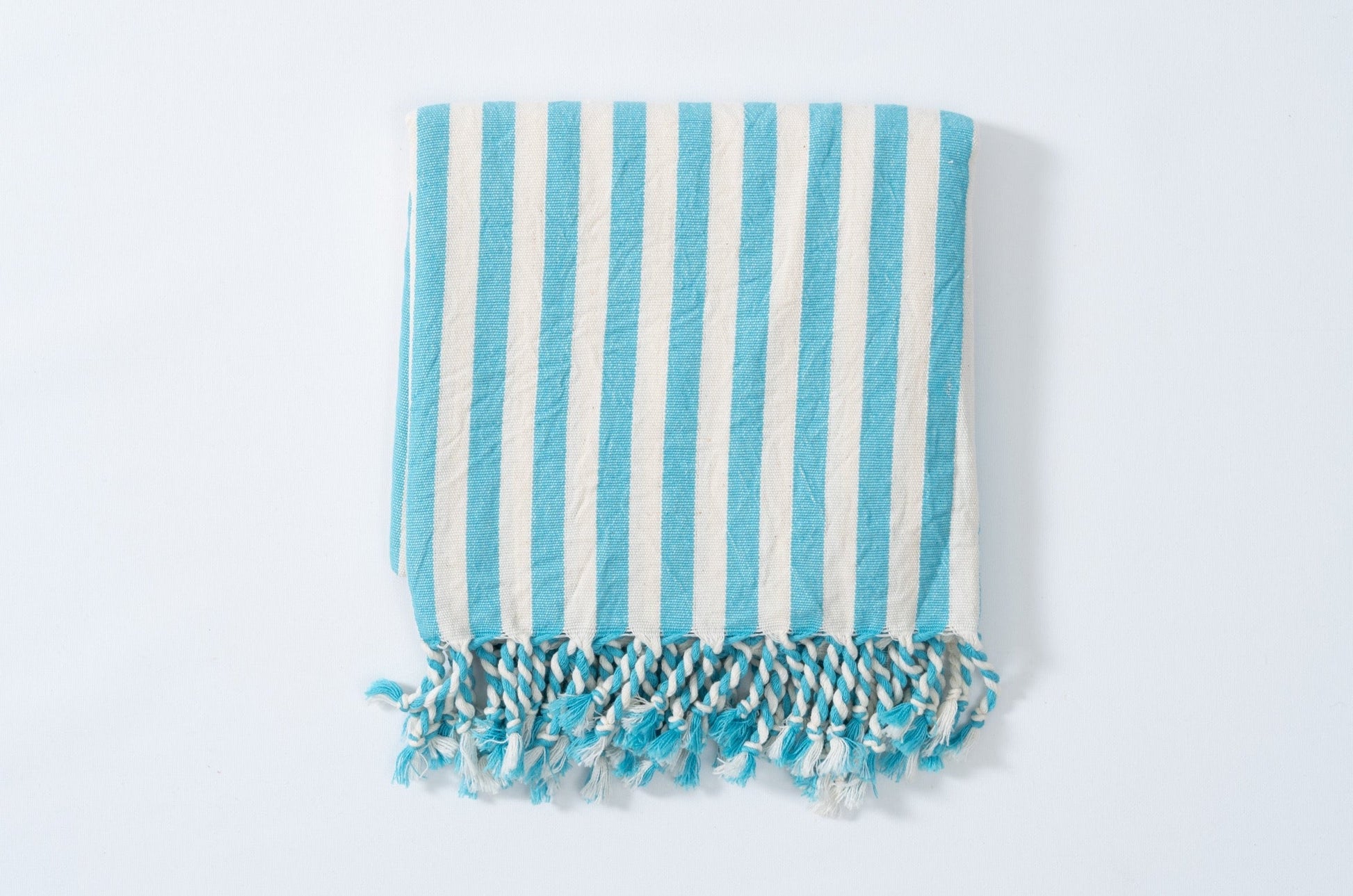 Girit Turquoise Cotton Linen Towel - - Towels