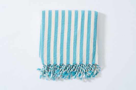 Girit Turquoise Cotton Linen Towel - Bath Beach Towel 35"x70") (37'' x 73'' (90 cm x 180 cm) - Towels