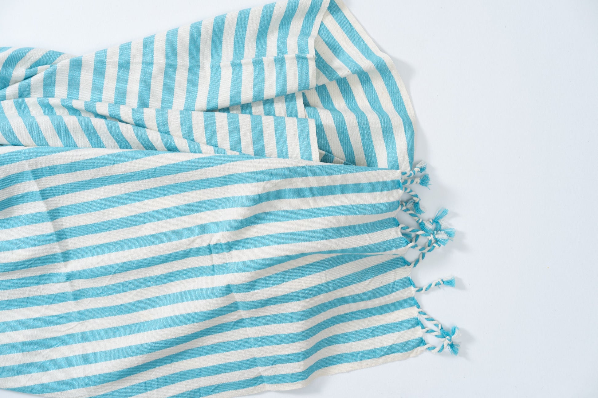 Girit Turquoise Cotton Linen Towel - - Towels