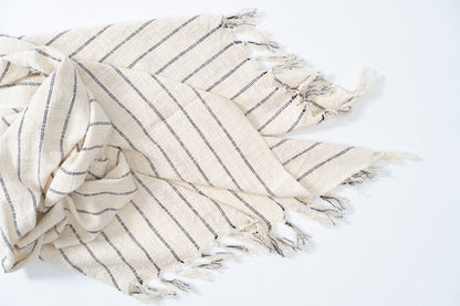 Firuze Cotton Linen Towel - - Towels