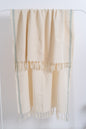 Drama Blue Cotton Linen Towel - Bath Beach Towel 37'' x 73'' (90 cm x 180 cm) - Towels