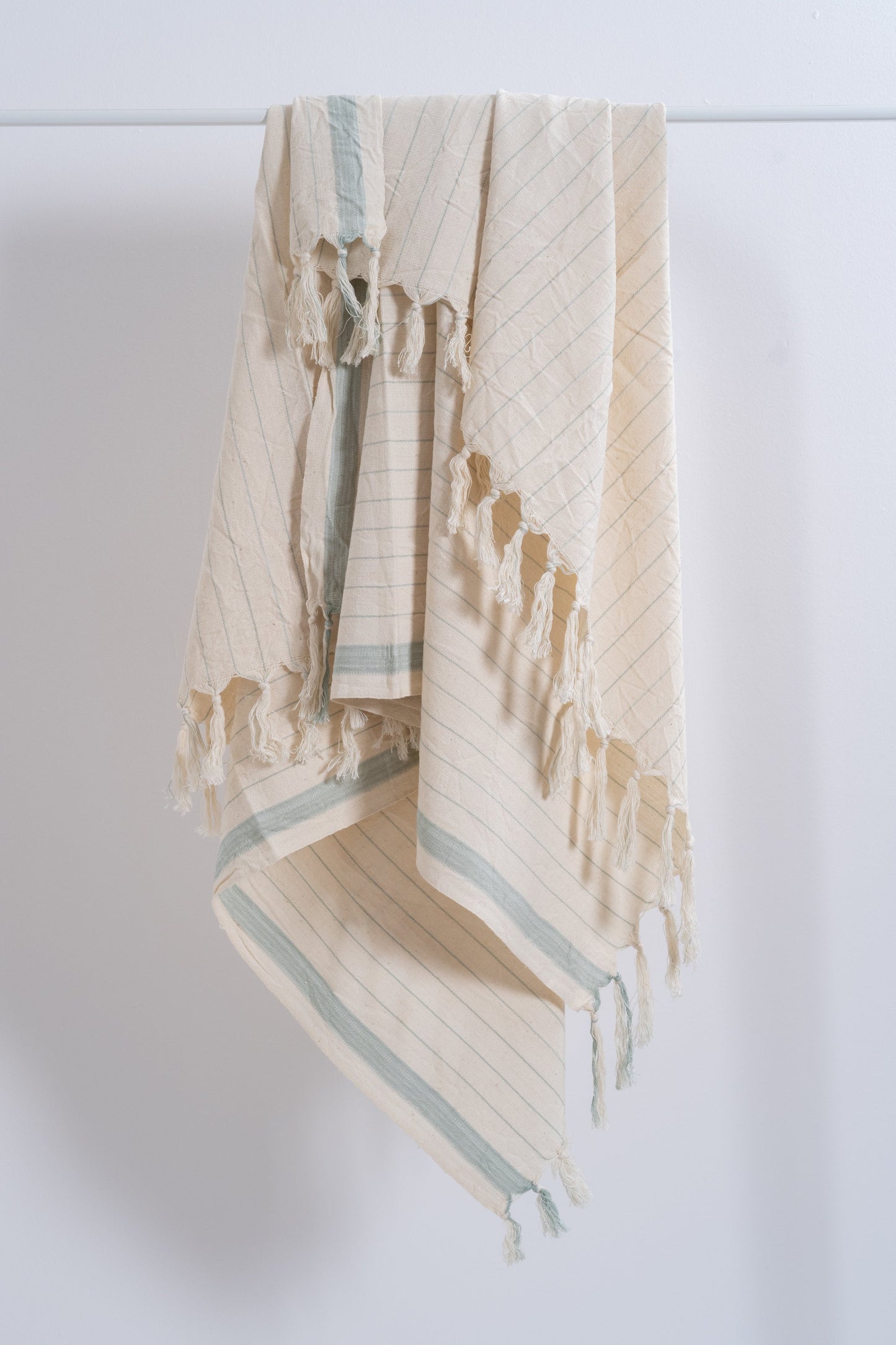 Drama Blue Cotton Linen Towel - - Towels