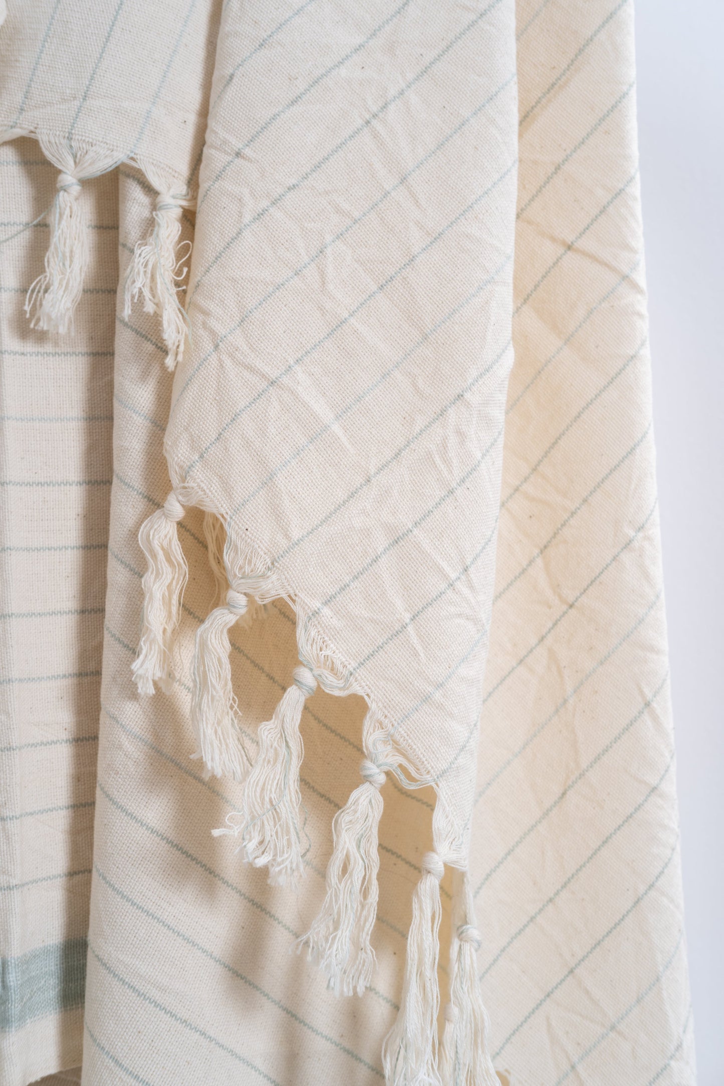 Drama Blue Cotton Linen Towel - - Towels