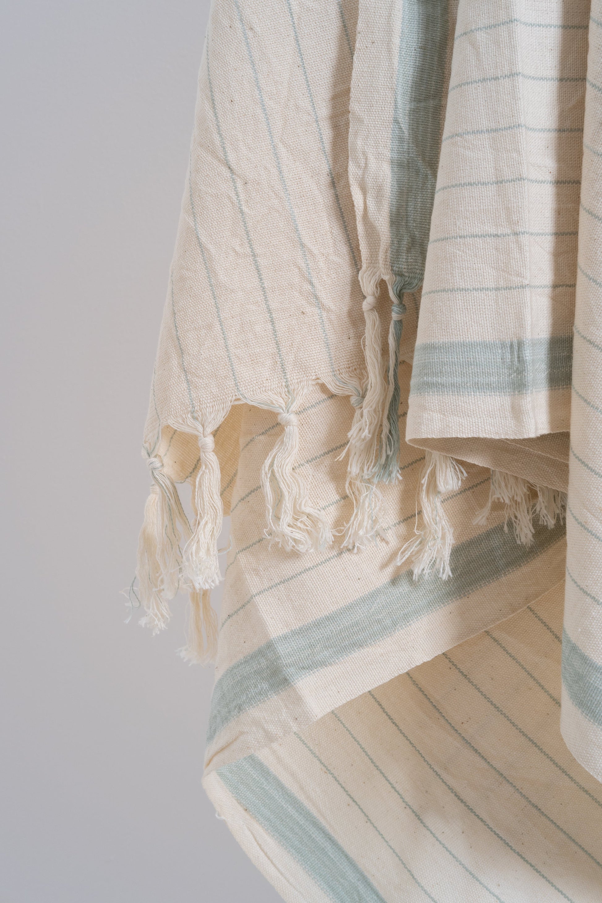Drama Blue Cotton Linen Towel - - Towels