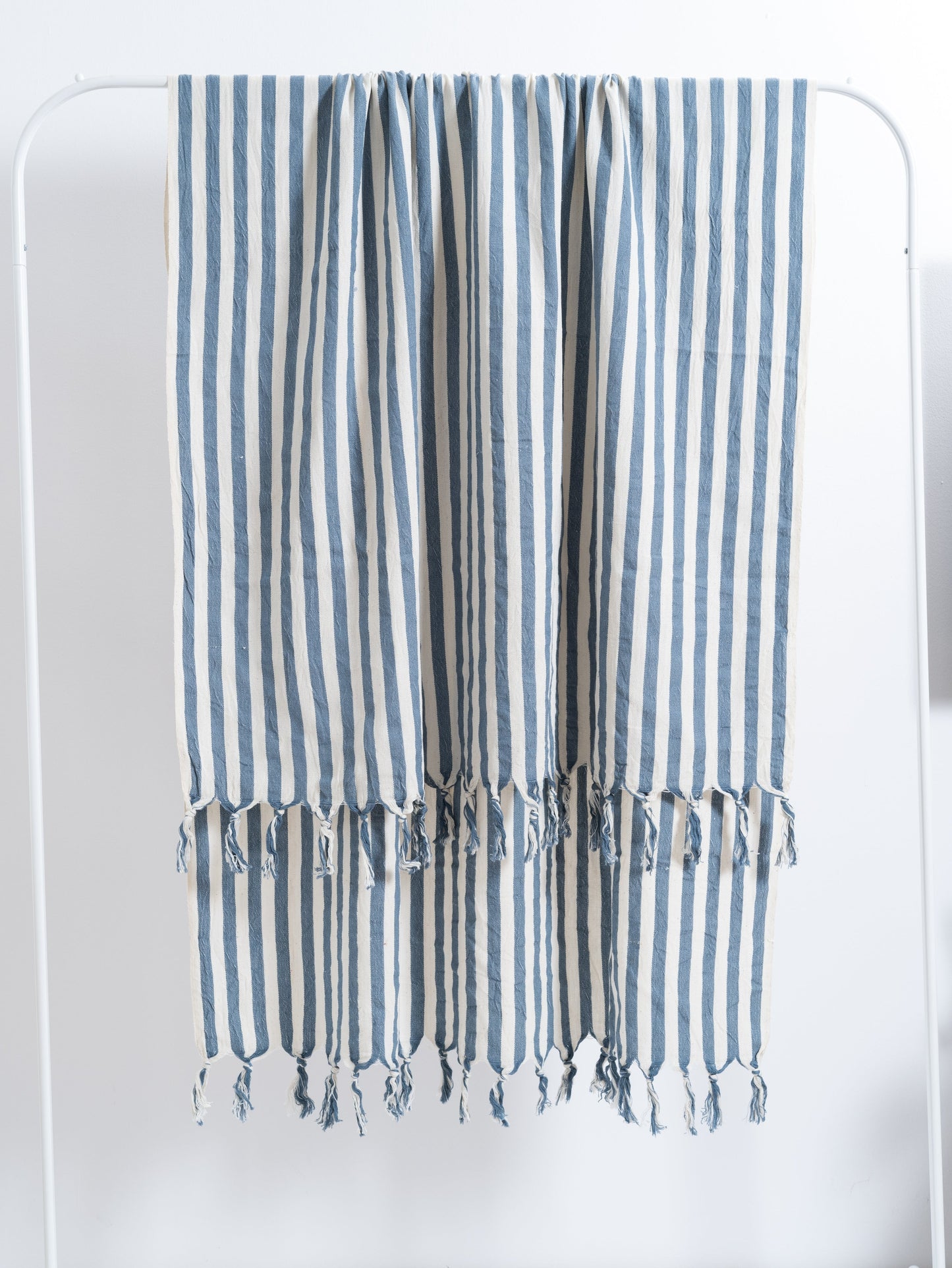 Girit Blue Cotton Linen Towel - - Towels