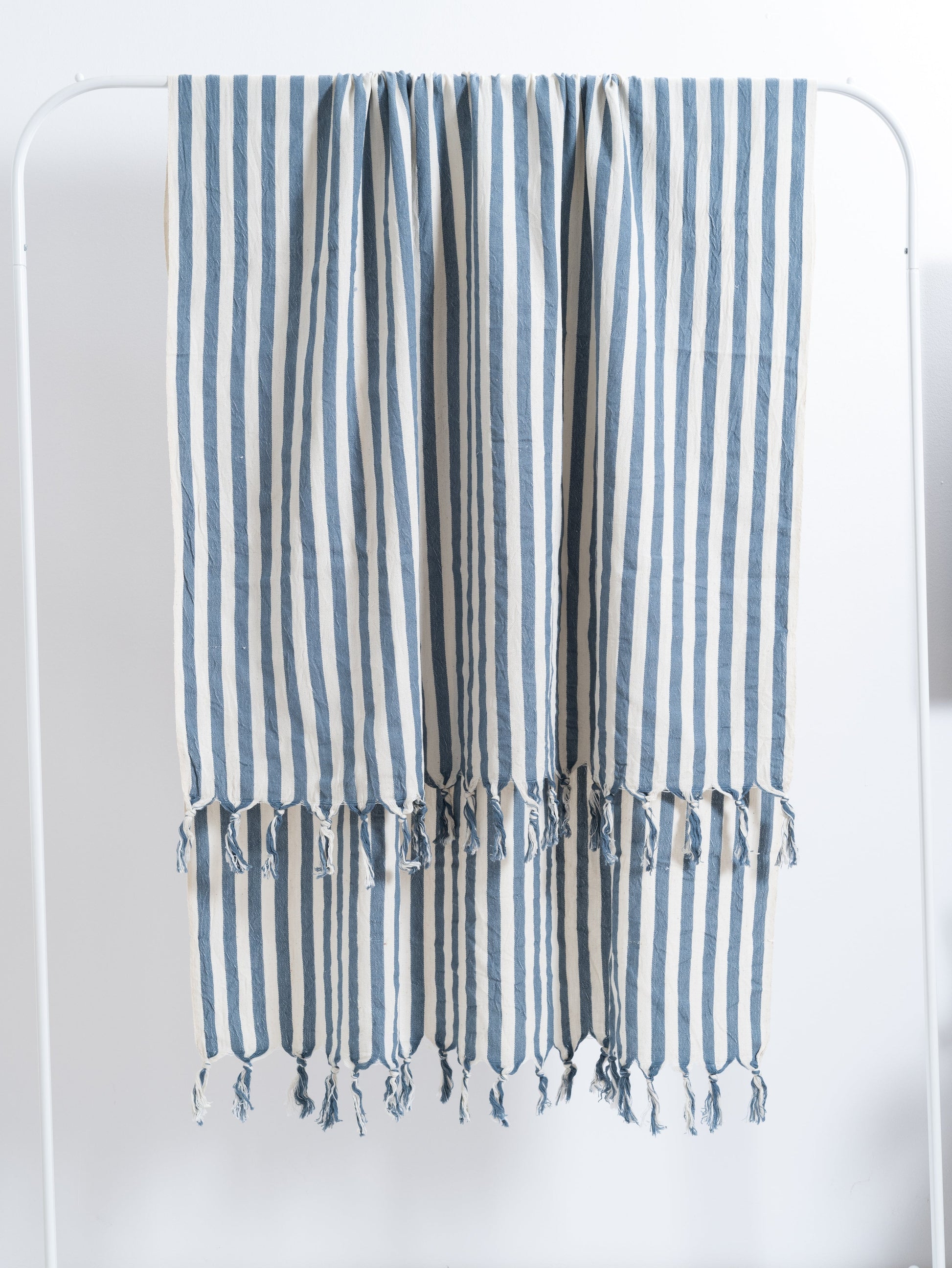 Girit Blue Cotton Linen Towel - - Towels