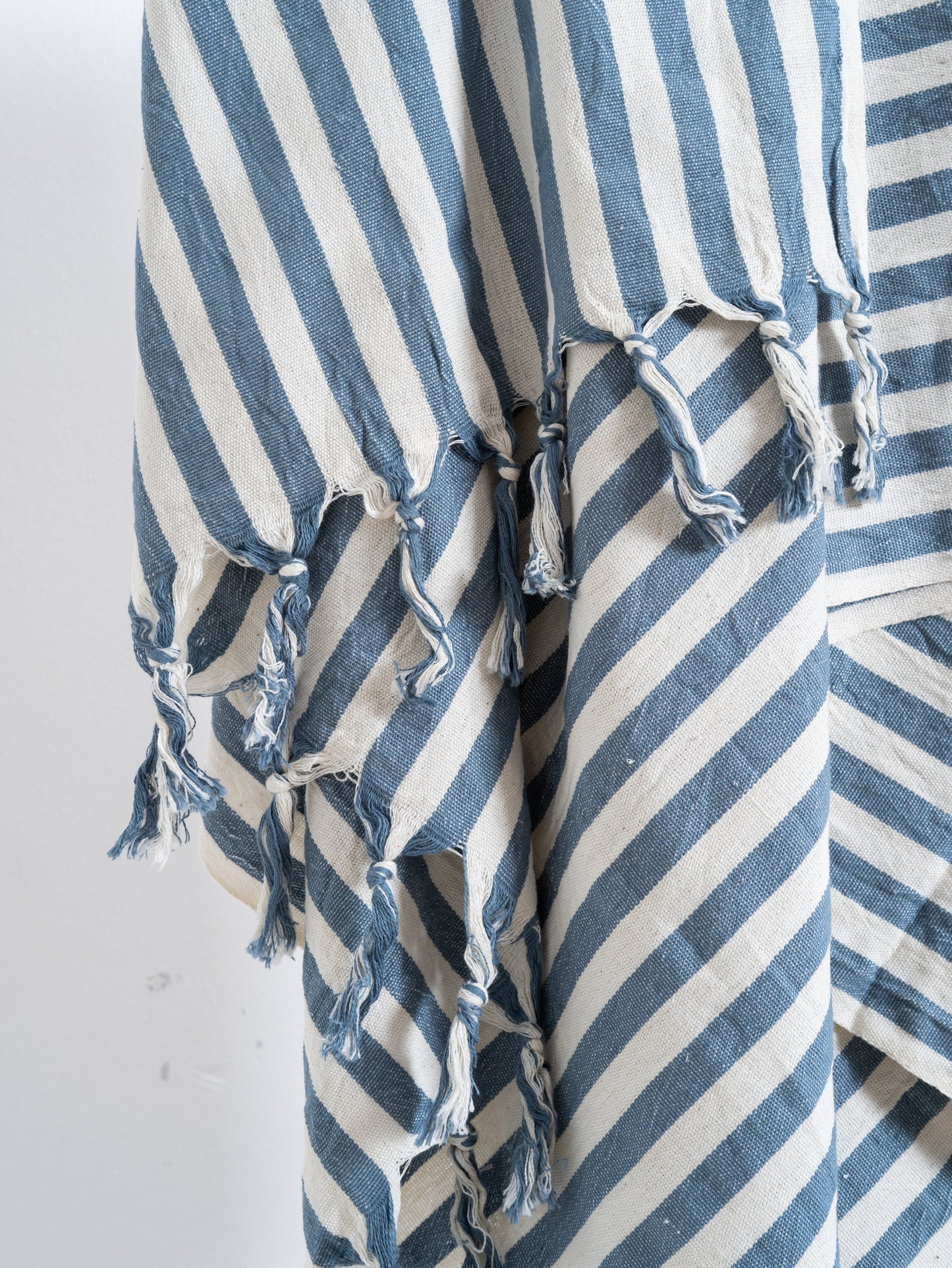 Girit Blue Cotton Linen Towel - - Towels