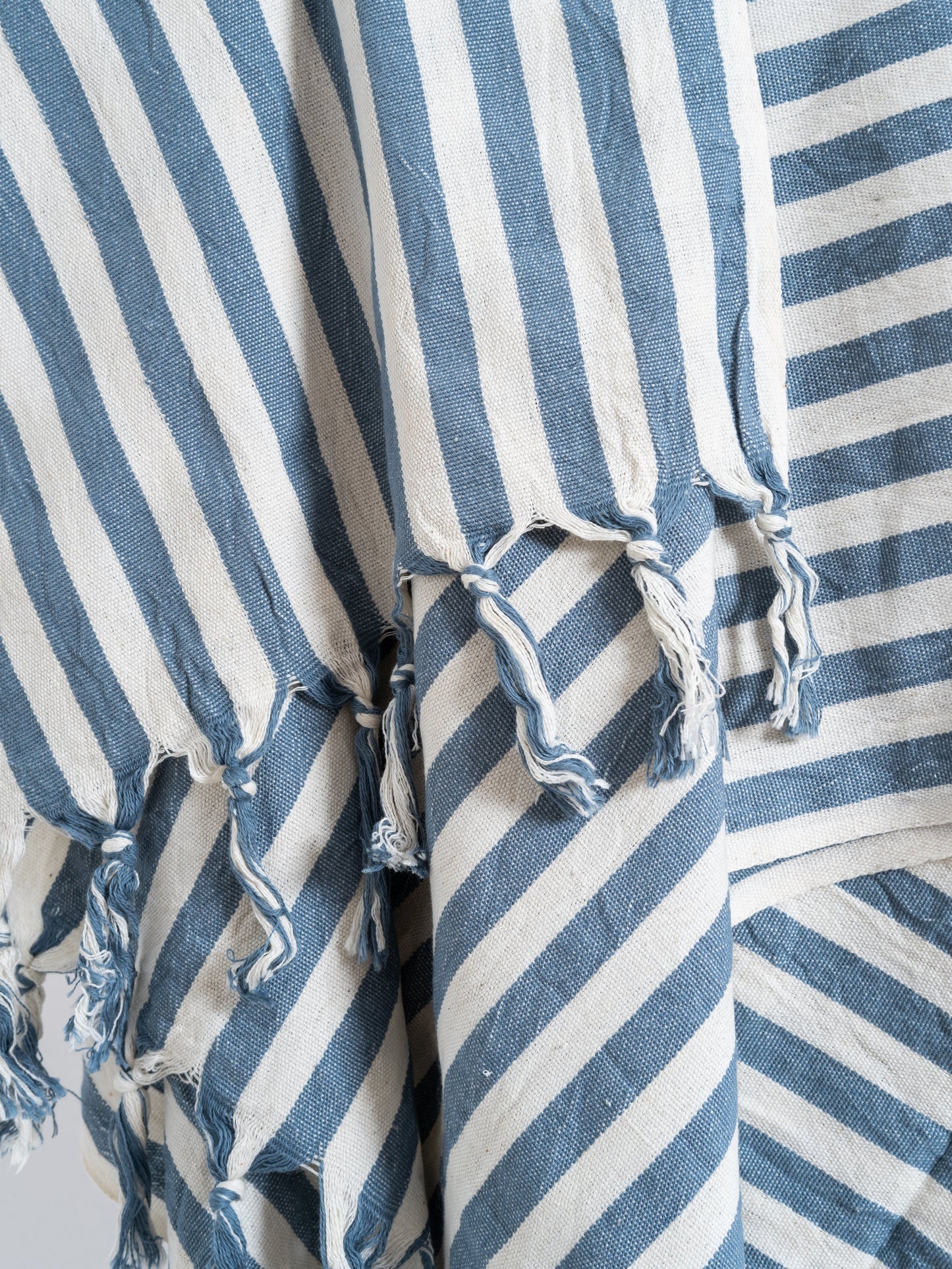 Girit Blue Cotton Linen Towel - - Towels