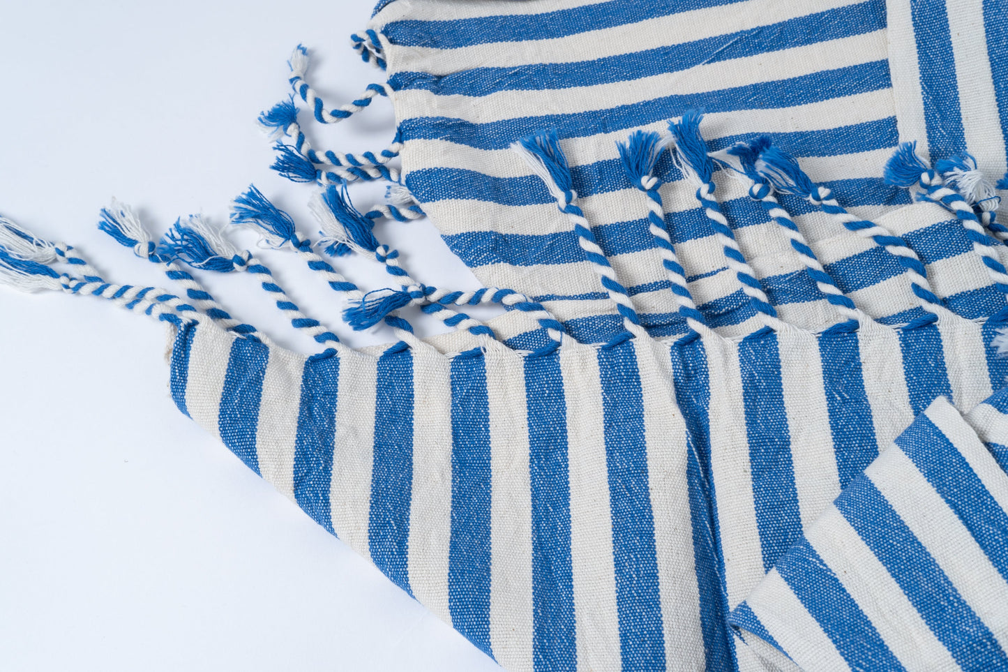 Girit Dark Blue Cotton Linen Towel - - Towels