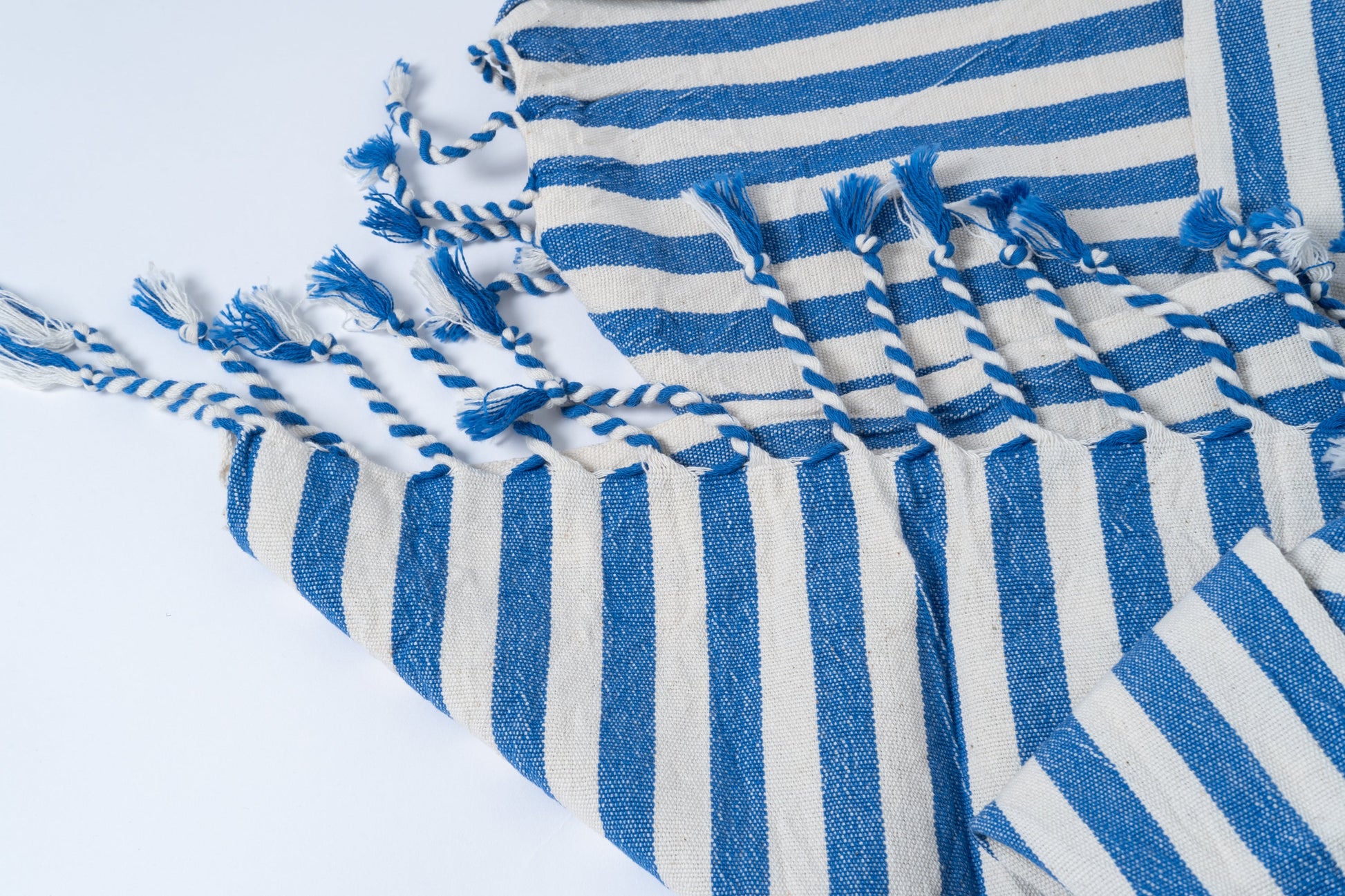 Girit Dark Blue Cotton Linen Towel - - Towels