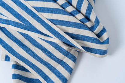 Girit Dark Blue Cotton Linen Towel - - Towels
