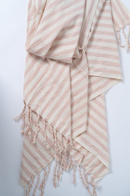 Girit Salmon Cotton Linen Towel - - Towels