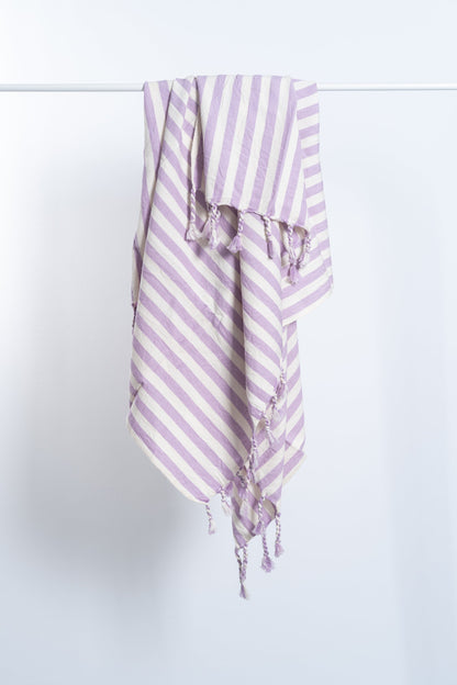 Girit Lilac Cotton Linen Towel - - Towels