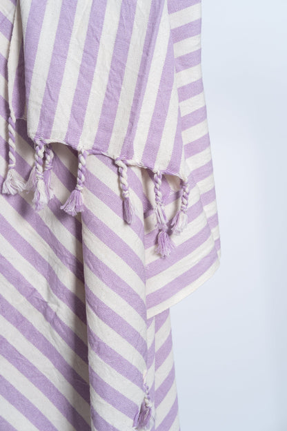 Girit Lilac Cotton Linen Towel - - Towels