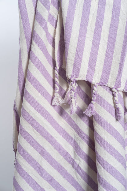 Girit Lilac Cotton Linen Towel - - Towels