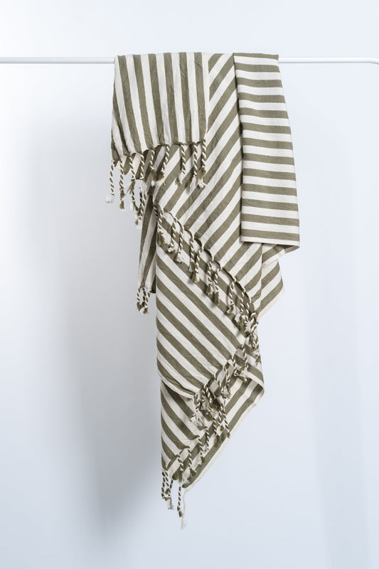 Girit Haki Cotton Linen Towel - - Towels