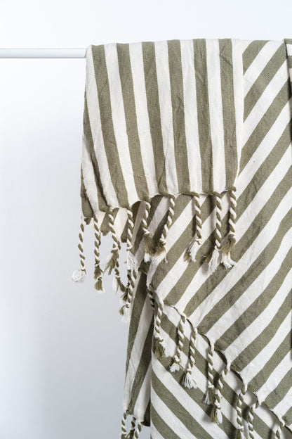 Girit Haki Cotton Linen Towel - - Towels