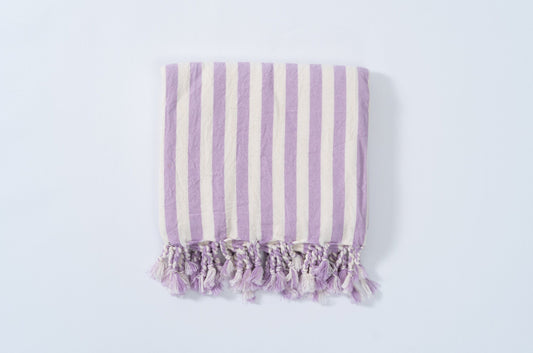 Girit Lilac Cotton Linen Towel - Bath Beach Towel 37'' x 73'' (90 cm x 180 cm) - Towels