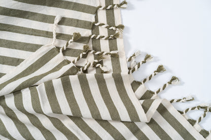 Girit Haki Cotton Linen Towel - - Towels