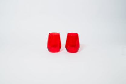 Cherry Red - Colored Wine Glass - Stemless 2 - glassware