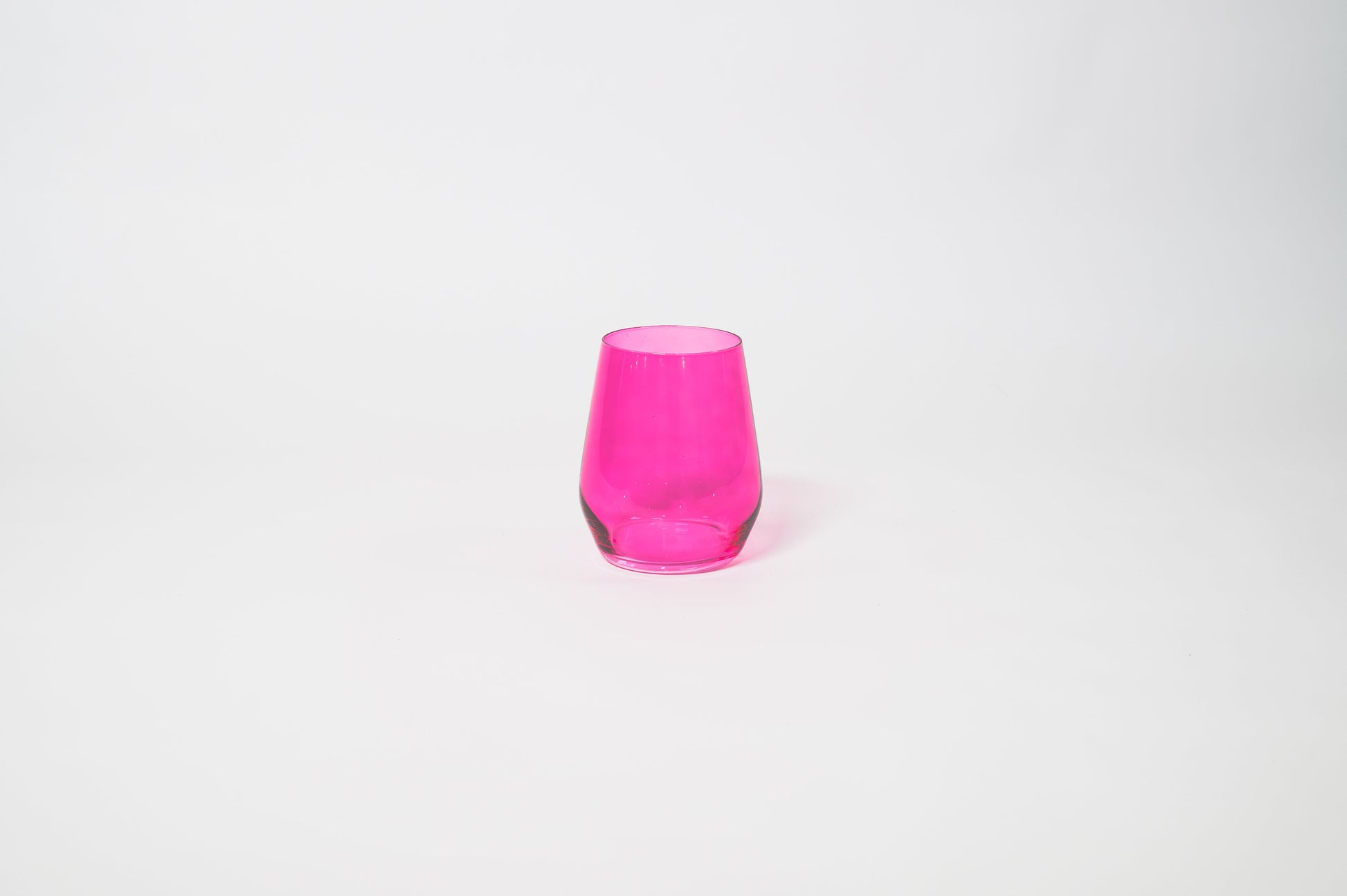 Hot Hot Pink - Stemless Colored Wine Glass - 1 Stemless - Wine Glasses