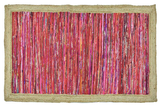 Timbergirl Red with Braided Border Handmade Rug - - rug