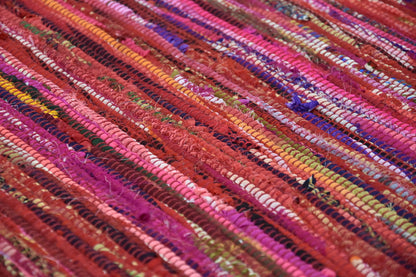 Timbergirl Red with Braided Border Handmade Rug - - rug