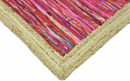 Timbergirl Red with Braided Border Handmade Rug - - rug