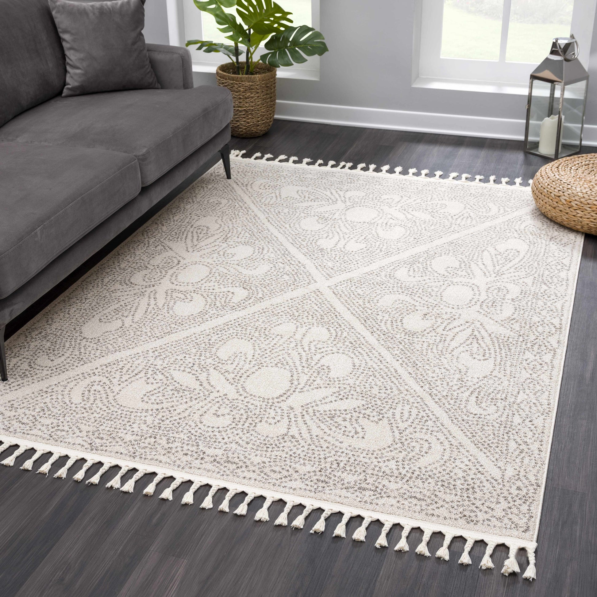 Birdwood Cream & Brown Area Rug - - Rugs