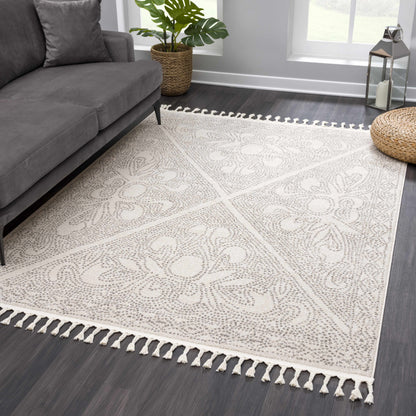 Birdwood Cream & Brown Area Rug - - Rugs