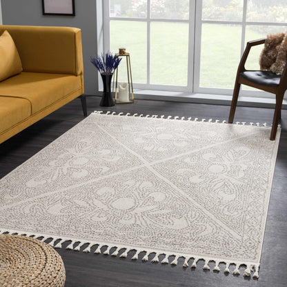 Birdwood Cream & Brown Area Rug - - Rugs