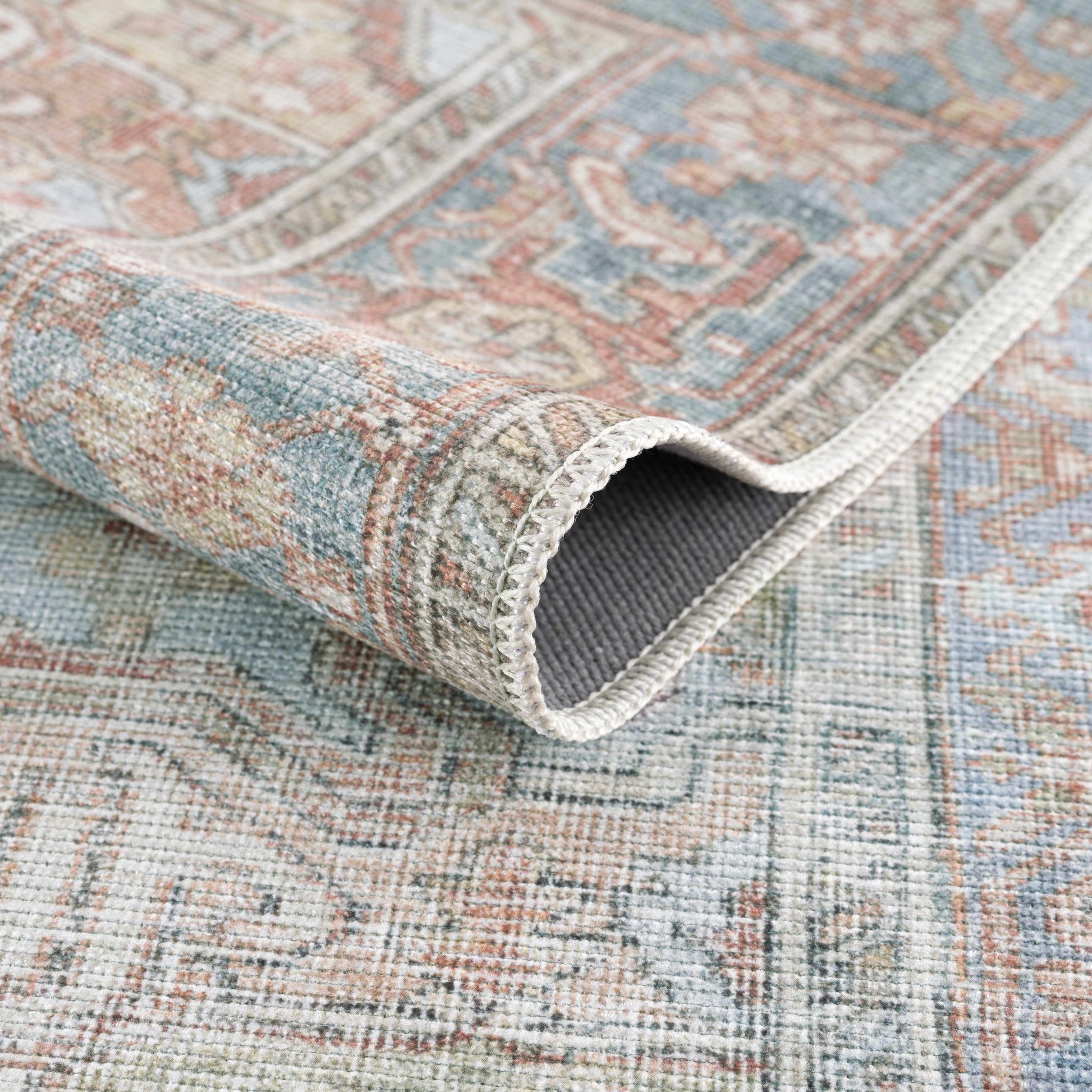 Maayon Medallion Rust Washable Area Rug - - Rugs