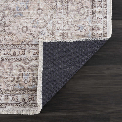 Cream Holi-2301 Washable Area Rug - - Rugs