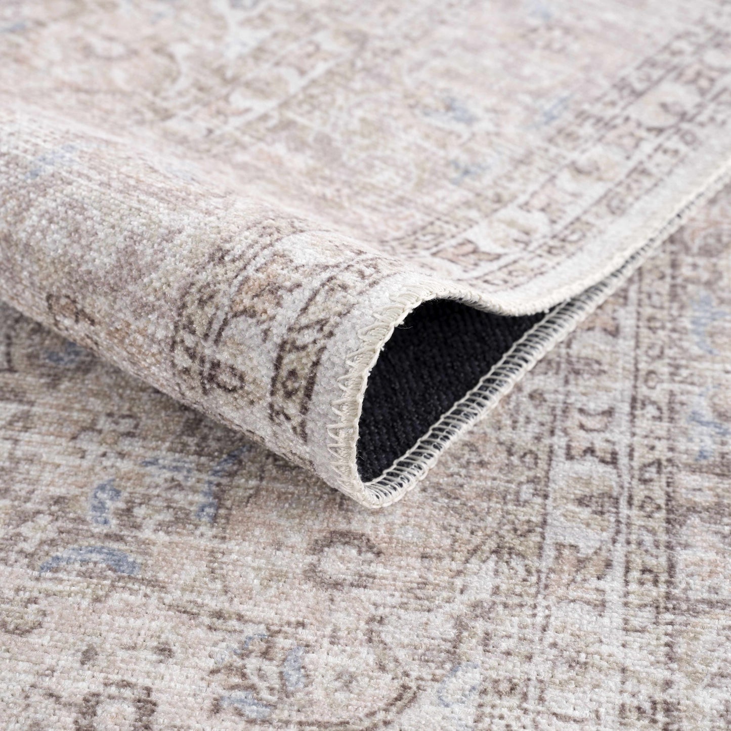 Cream Holi-2301 Washable Area Rug - - Rugs