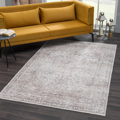 Cream Holi-2301 Washable Area Rug - - Rugs