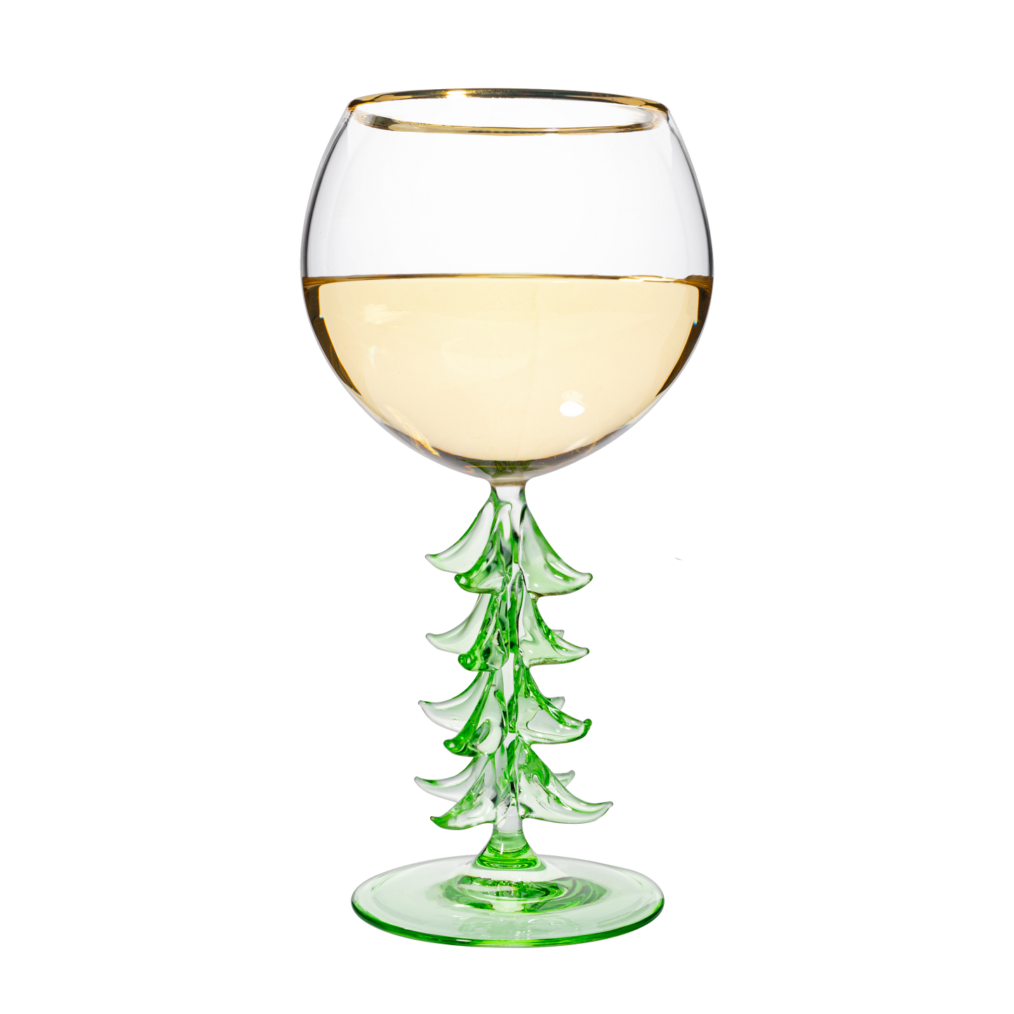 Natale Stemmed Wine Glassware, Single - Green - Stemmed