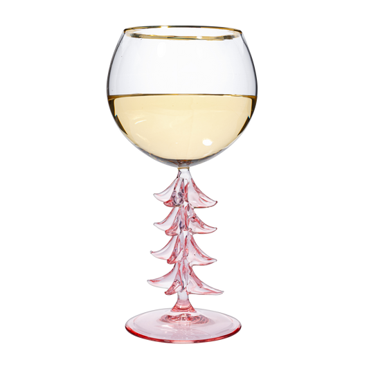 Natale Stemmed Wine Glassware Single - Pink - glassware