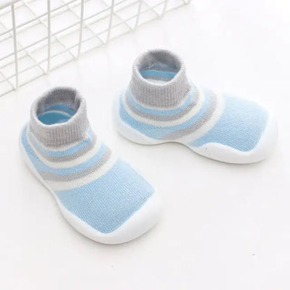 First Walker Kids Soft Rubber Sole Baby Shoe light blue grey 18-24 Months-18 Months12 Months