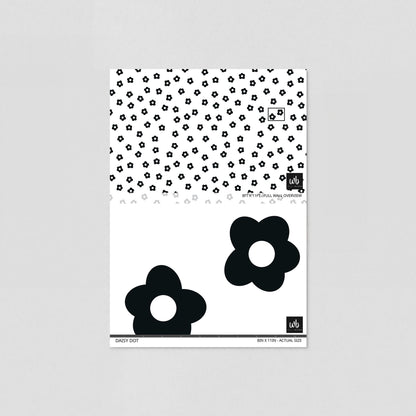 Daisy Dot (Black) Wallpaper - Sample - Wallpaper