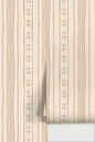 Daisy Chain Stripe Wallpaper, beige and peach- Samantha Santana Creative- {{Product type}}