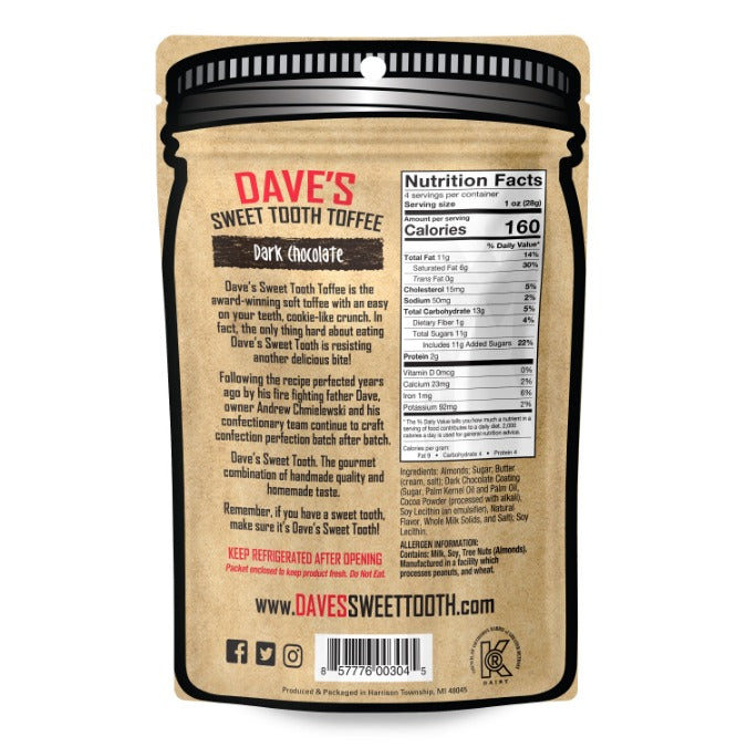 Dark Chocolate Toffee- Dave's Sweet Tooth Toffee- {{Product type}}